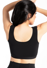 Load image into Gallery viewer, Custom Surgical Bra Thick Straps (Sleeves Option) 4504 black / Sleeveless
